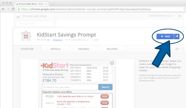Install the KidStart Savings Prompt on Chrome - Step 1