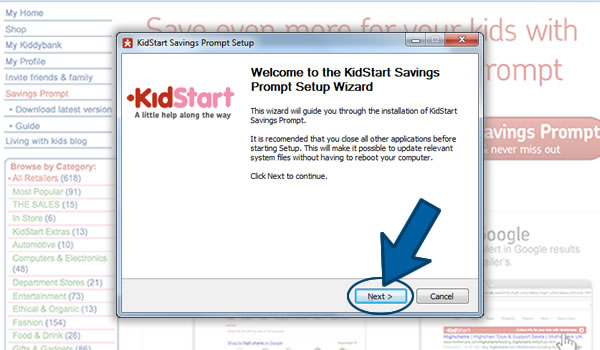 Install the KidStart Savings Prompt on Internet Explorer Step 3