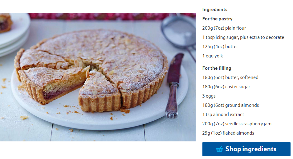 tesco Bakewell tart recipe