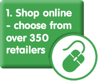 You shop online at over 300 well known online retailers