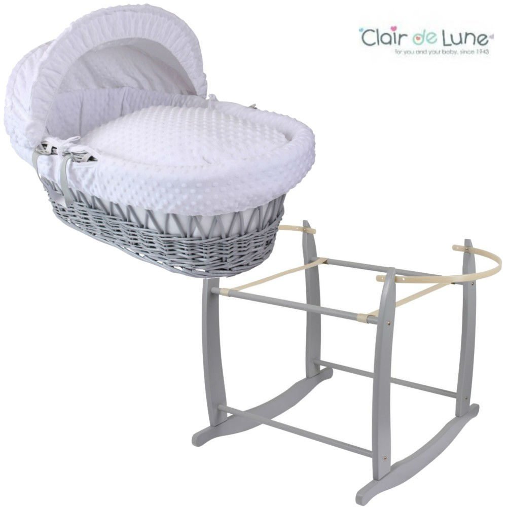 Natural CL4281 please View Clair de Lune Deluxe Rocking Moses Basket Stand 