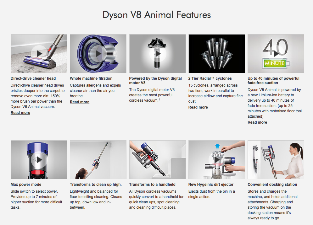 Dyson V8 Animal features