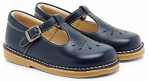 Little Bird by Jools Navy Punch Out Leather Shoes