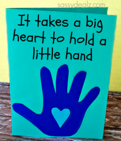 Father's Day Card - It takes a big heart to hold a little hand