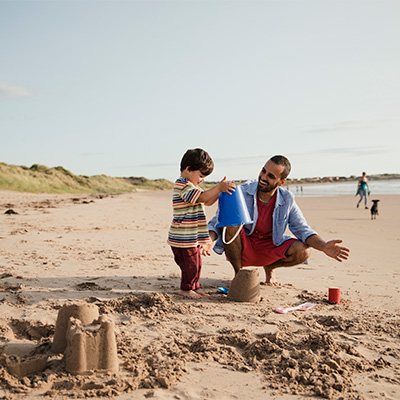 Family trip to beach