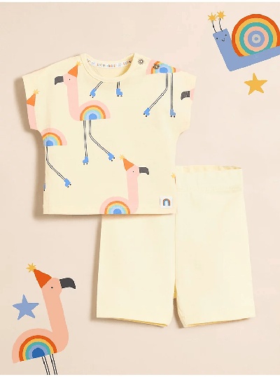 George Kids T-shirt and Shorts Set Butter Yellow