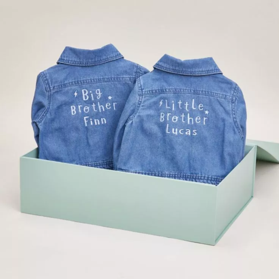 Matching Blue Siblings Denim Jacket Set - Gift ideas for older siblings