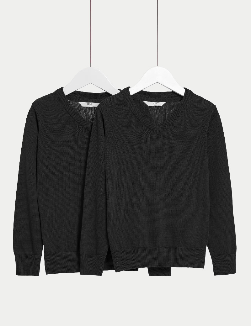 M&S Unisex Pure Cotton School Jumper - school uniform