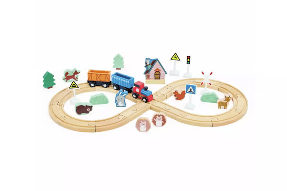 Chad Valley Alfie and Jo Wooden Train Set