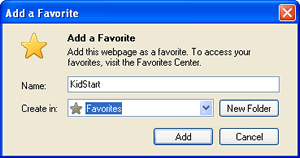 Add KidStarts to your favourites